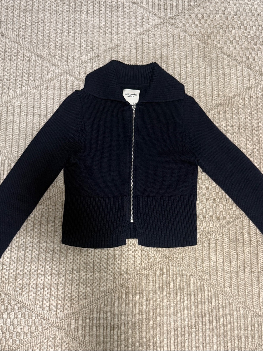 Abercrombie & Fitch Zip-Up Collared Cardigan